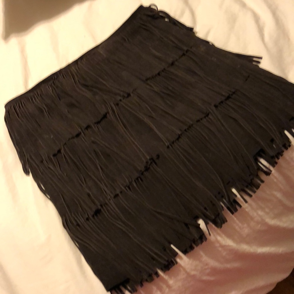 Genuine leather skirt